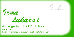 irma lukacsi business card